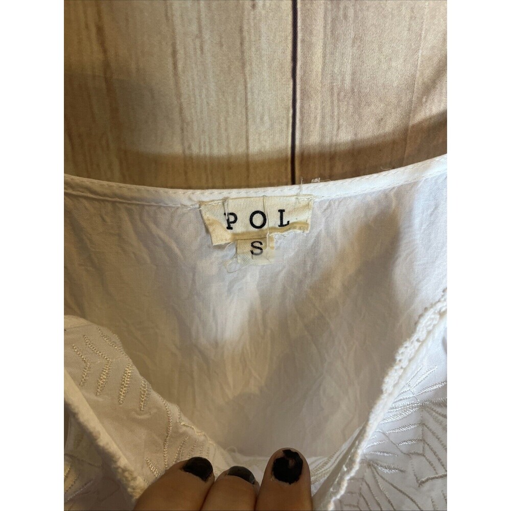 POL White Lace Bottom Feminine  Cottagecore Small Baby Doll Sun Dress Women’s S - Picture 5 of 8